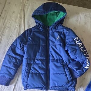 Nautica Kids Blue Hooded Puffer Coat